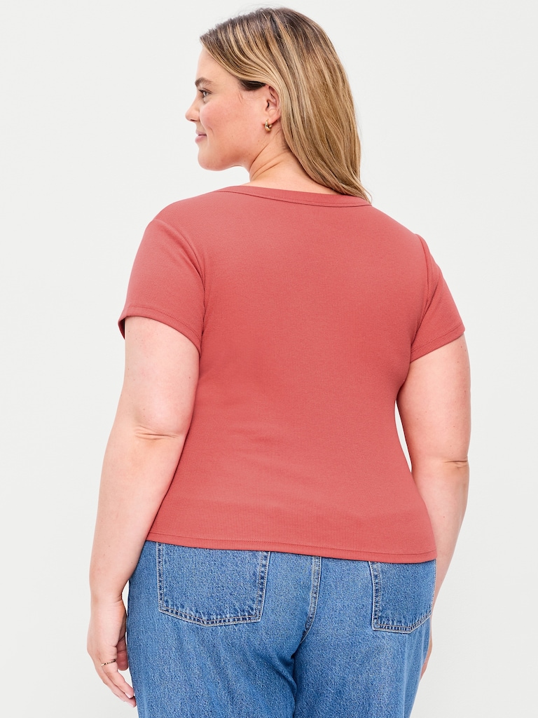 Snug V-Neck Crop T-Shirt