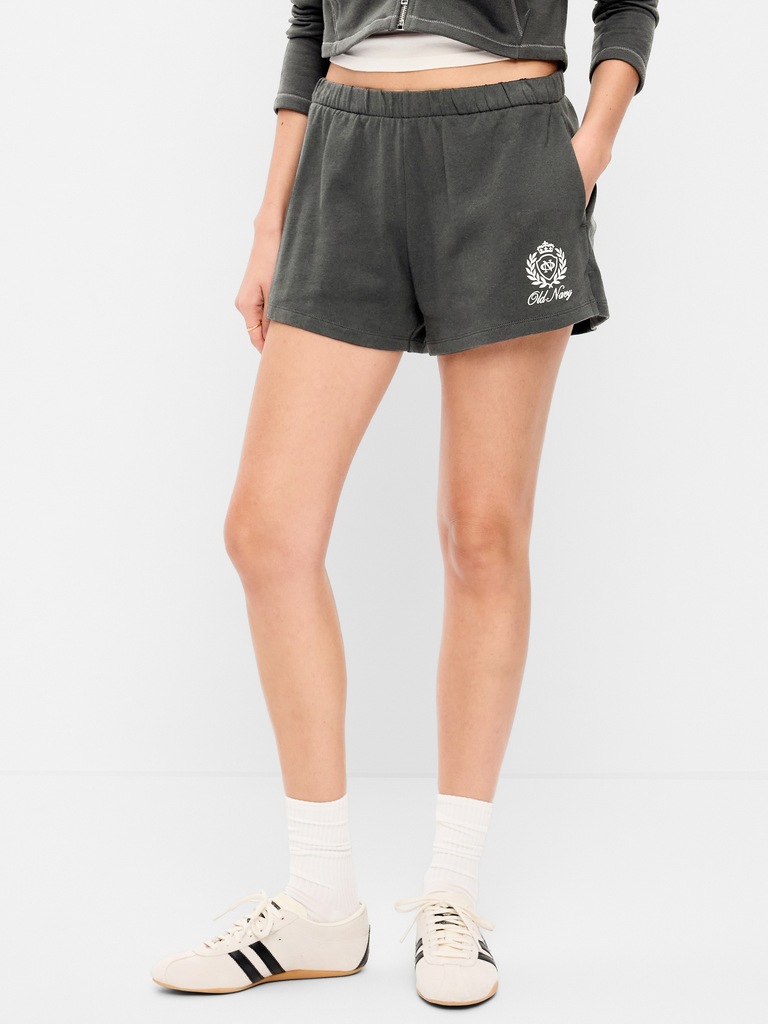 High-Waisted Loose Logo Shorts -- 3-inch inseam