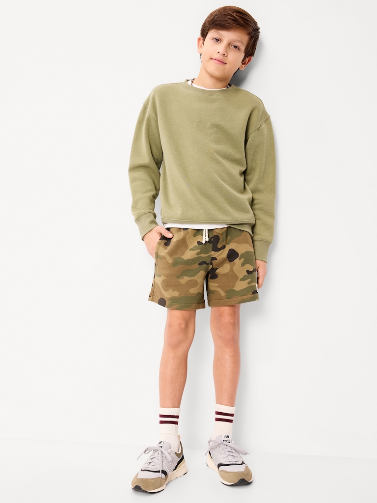 Below Knee Logo-Graphic Fleece Jogger Shorts for Boys