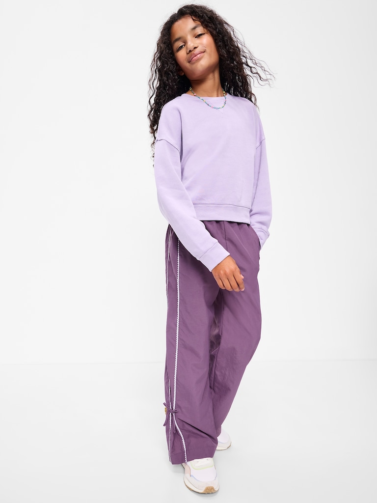 High-Waisted Bow Parachute Pants for Girls