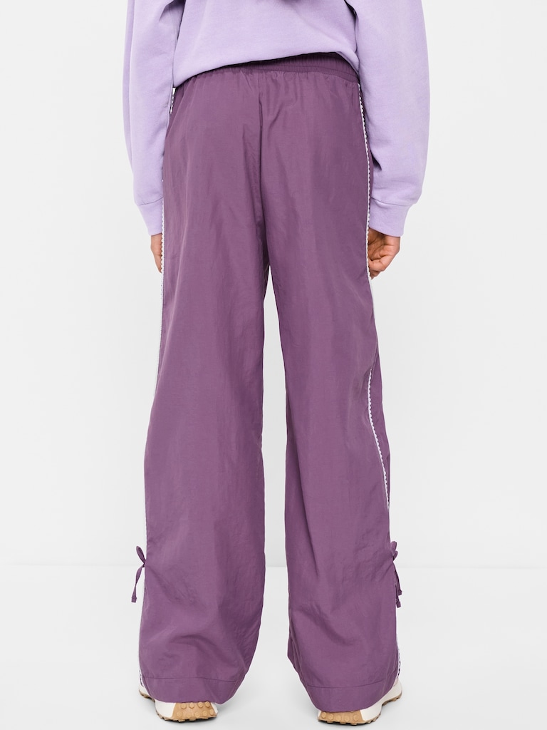 High-Waisted Bow Parachute Pants for Girls