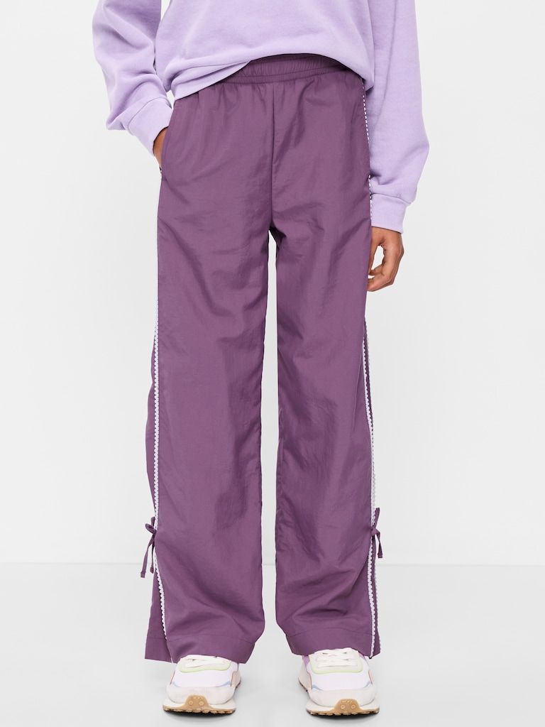 High-Waisted Bow Parachute Pants for Girls