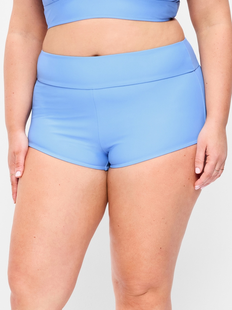 High-Waisted Retro Swim Bottoms