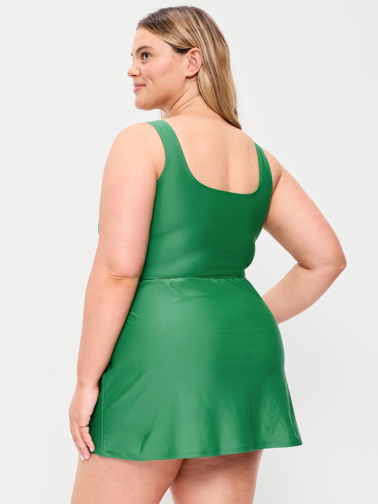Matte Side-Tie Swim Dress