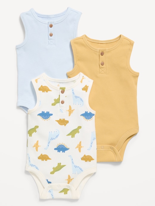 Sleeveless Sleeveless Ribbed Henley Bodysuit 3-Pack for Baby on clearance at Old Navy — 55% off