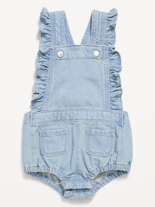 Ruffle Ruffle-Trim Jean One-Piece Romper for Baby on clearance at Old Navy — 50% off