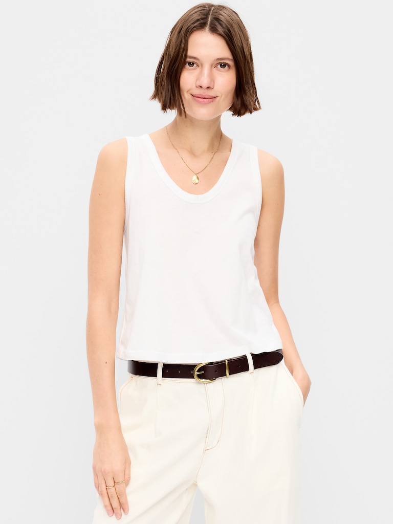 Relaxed Scoop-Neck Tank Top