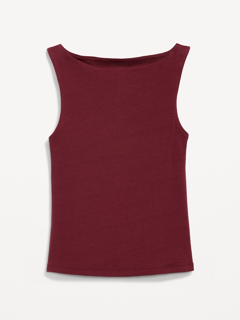 Hug Double-Layer Boat-Neck Top