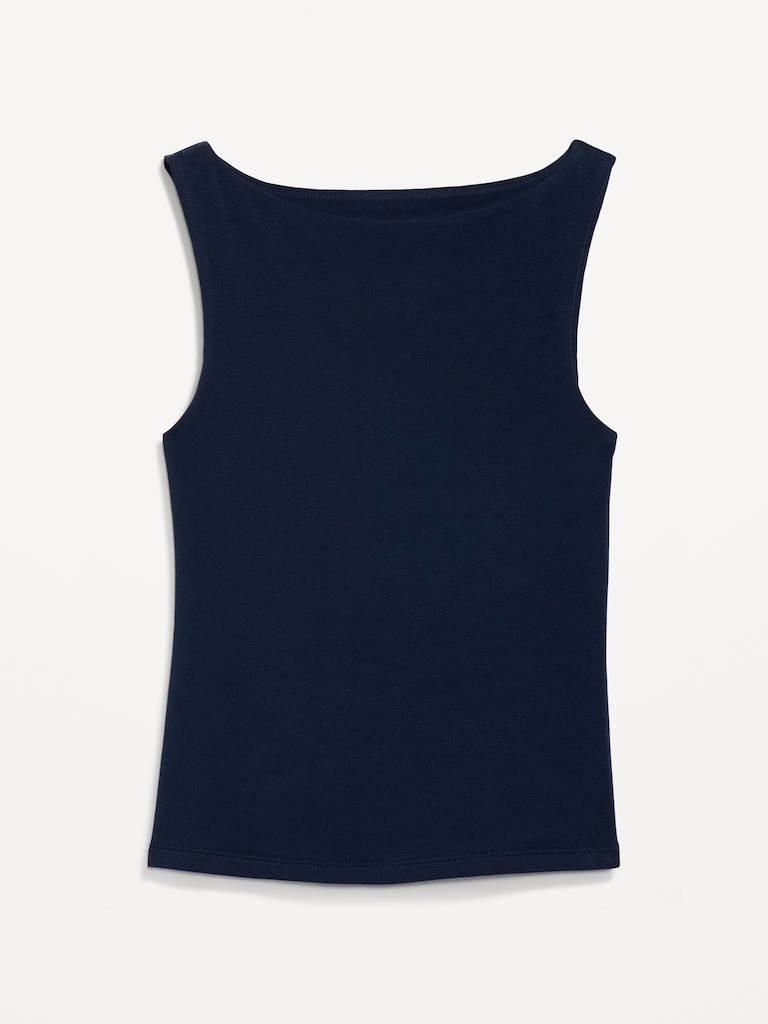 Hug Double-Layer Boat-Neck Top