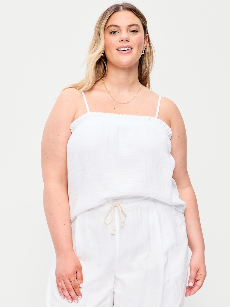 Crinkle Gauze Tank Top