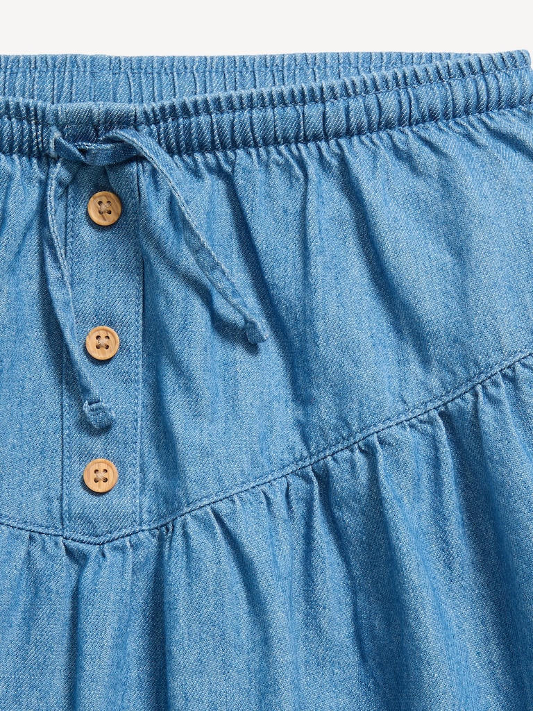 Chambray Buttoned Skirt for Girls