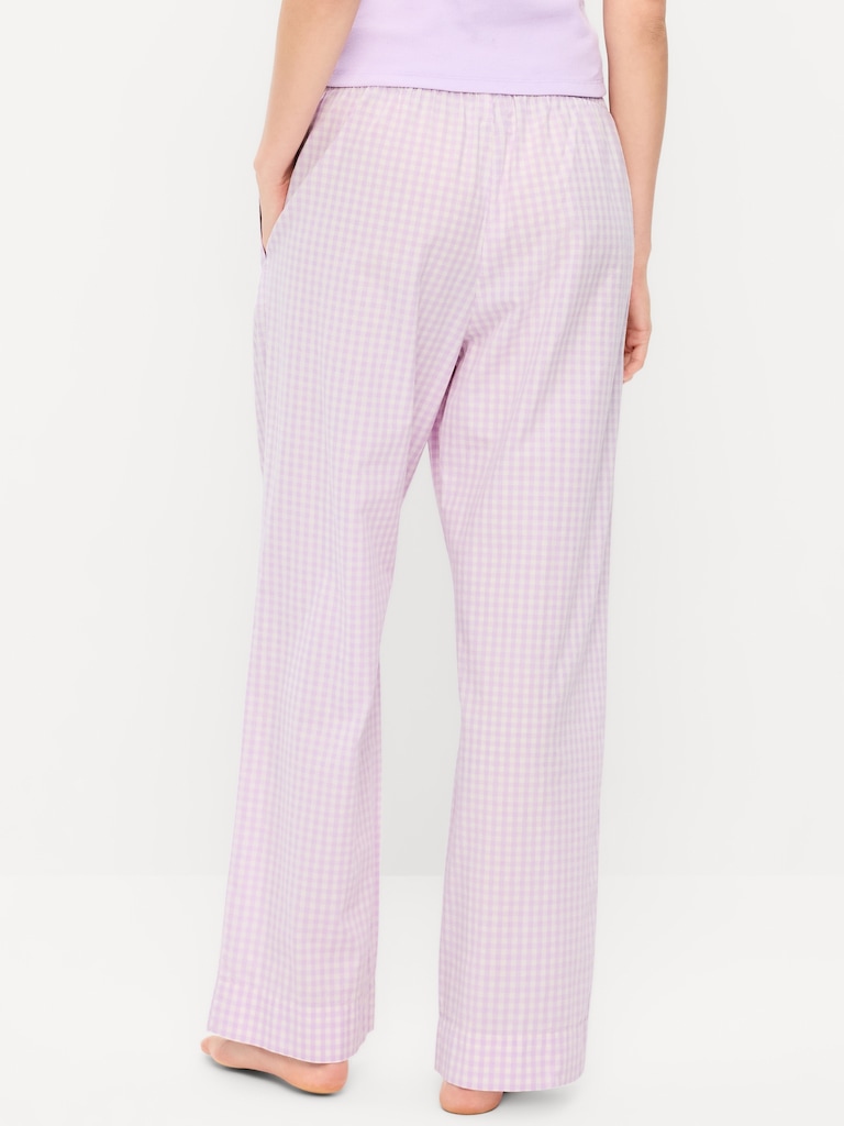 High-Waisted Poplin Pajama Pant