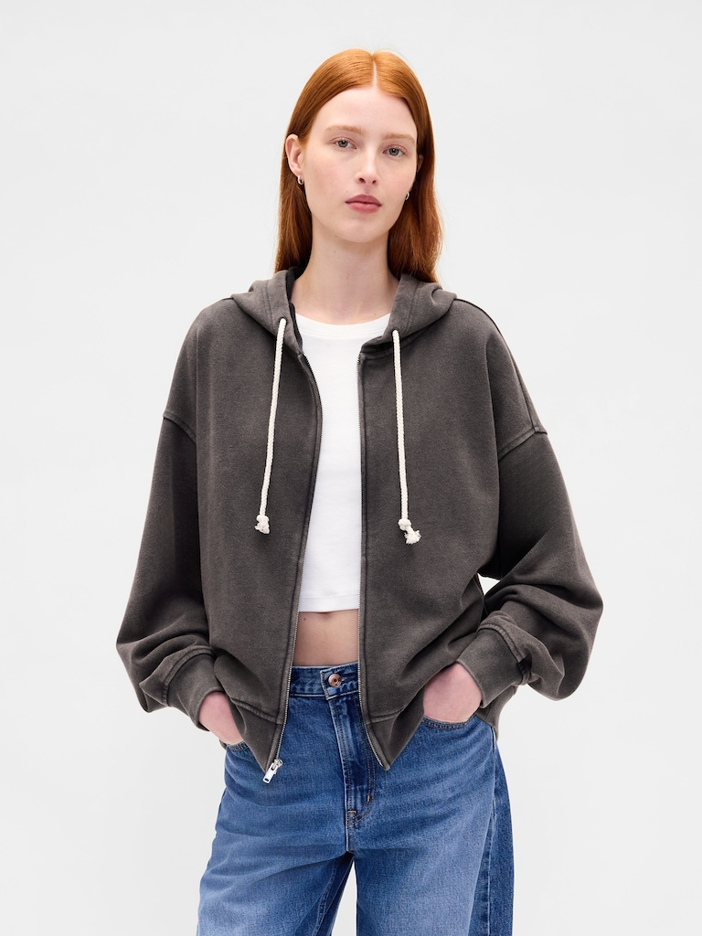 Heavyweight French Terry Oversized Zip Hoodie