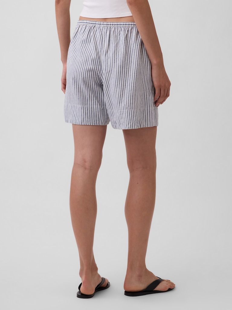 Linen-Blend Easy Shorts