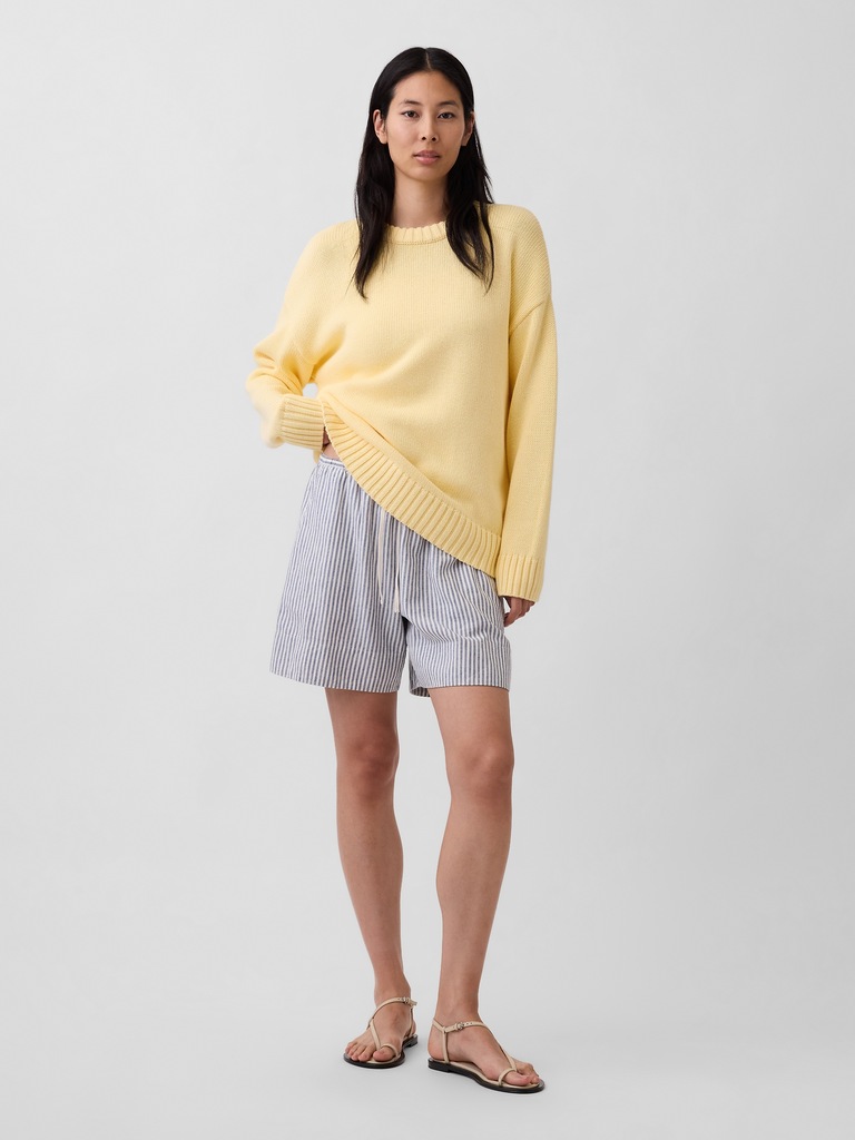 Linen-Blend Easy Shorts