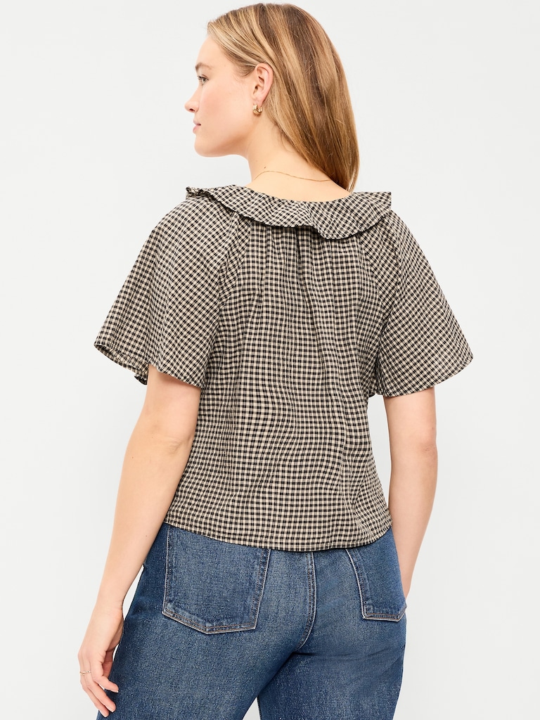 Ruffle Tie-Front Top