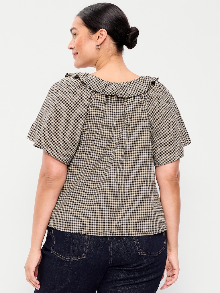 Ruffle Tie-Front Top