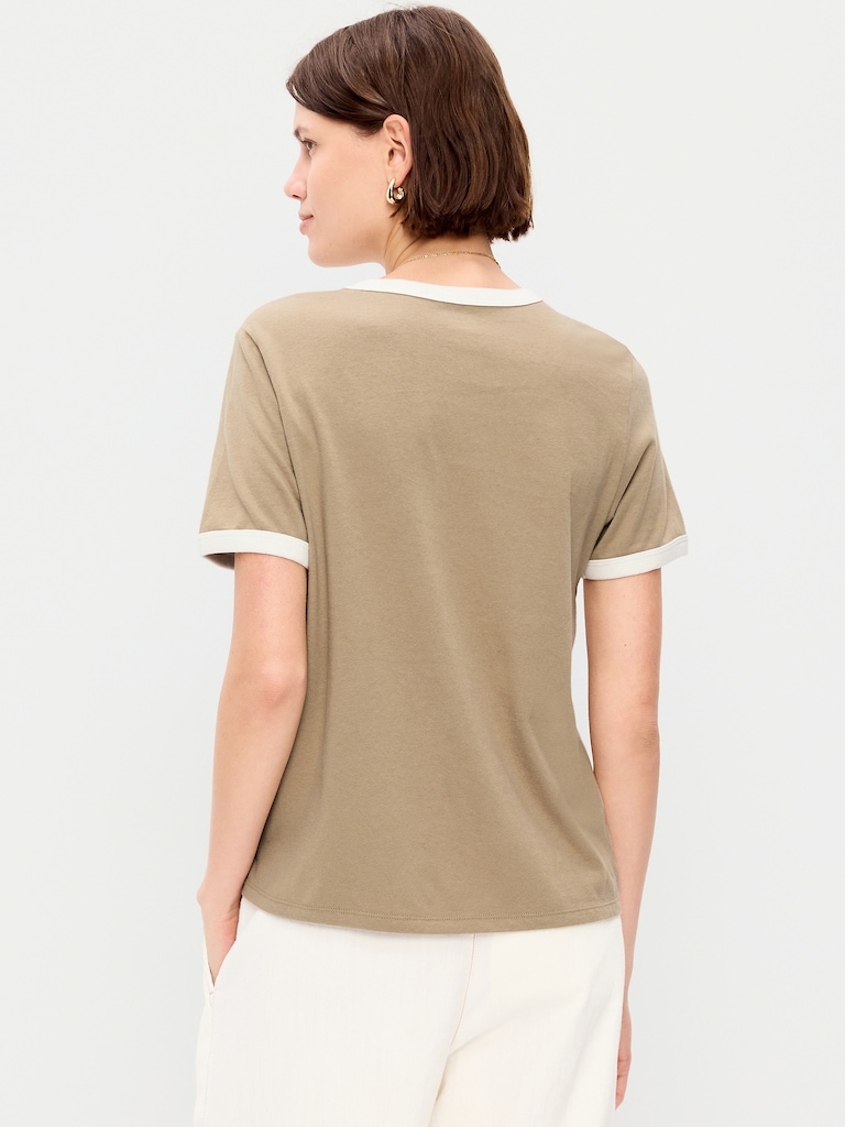 EveryWear Crew-Neck Logo-Graphic Ringer T-Shirt