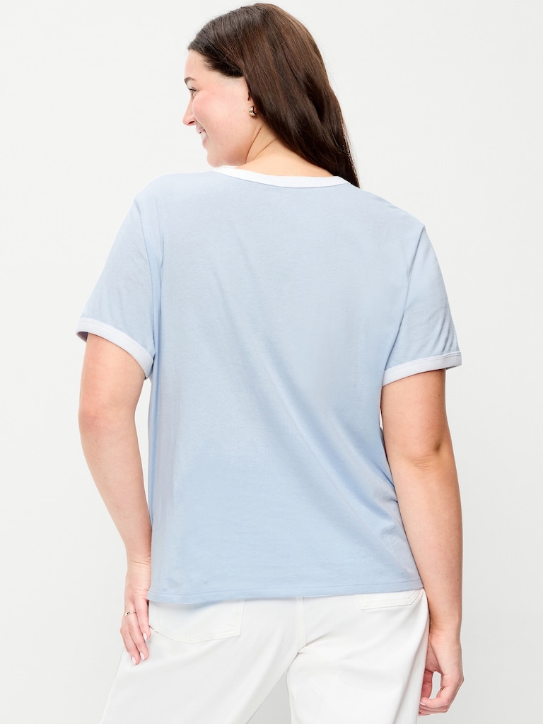 EveryWear Crew-Neck Logo-Graphic Ringer T-Shirt