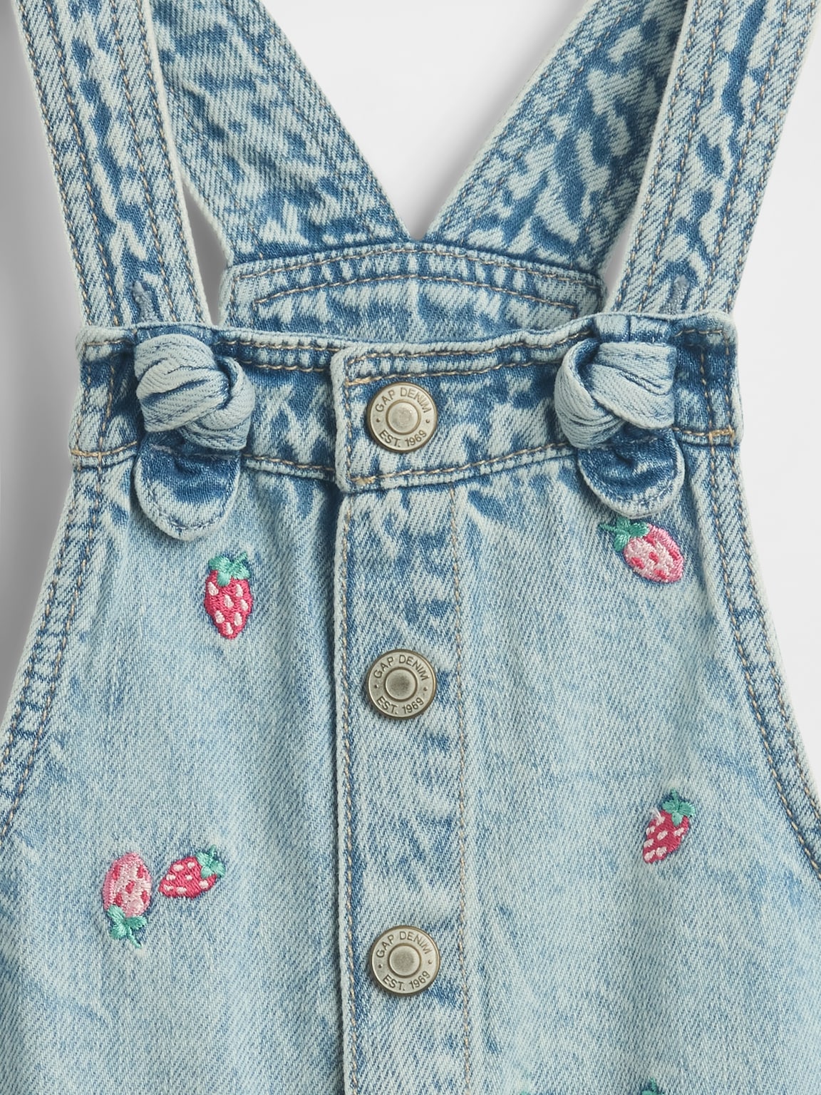 Baby & Toddler Embroidered Denim Shortalls
