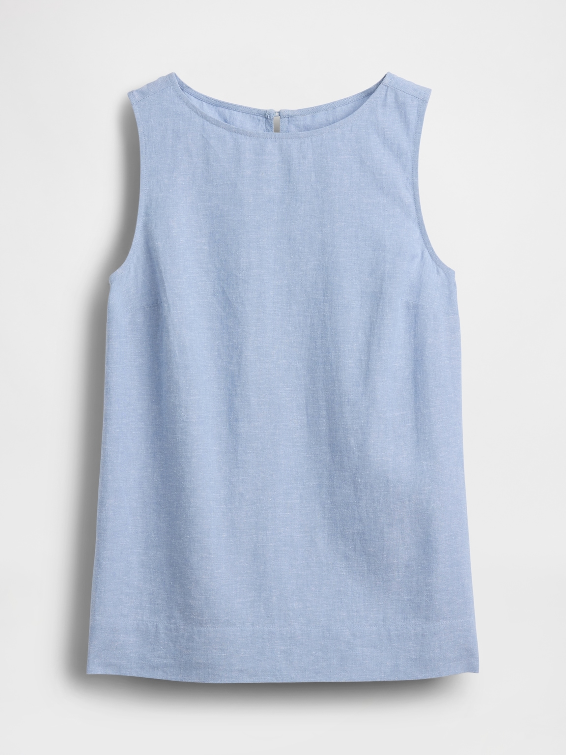 Linen-Blend Shell Tank Top