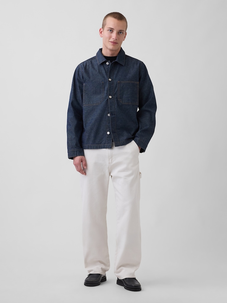 Canvas Denim Relaxed Shirt Jacket
