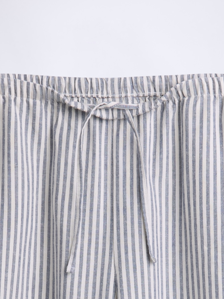 Linen-Blend Relaxed Wide-Leg Pants