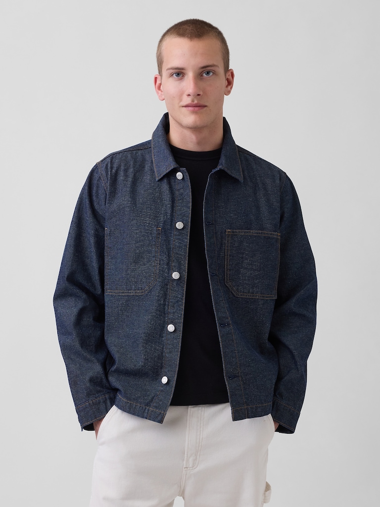 Canvas Denim Relaxed Shirt Jacket