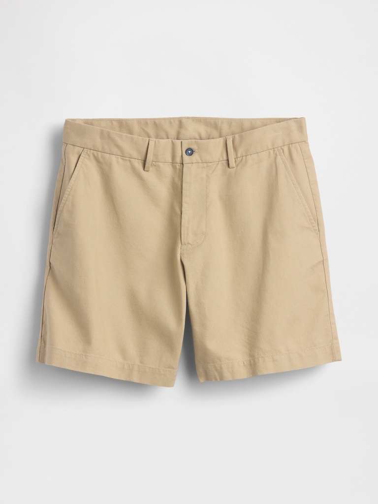 7.5" Linen-Cotton Shorts