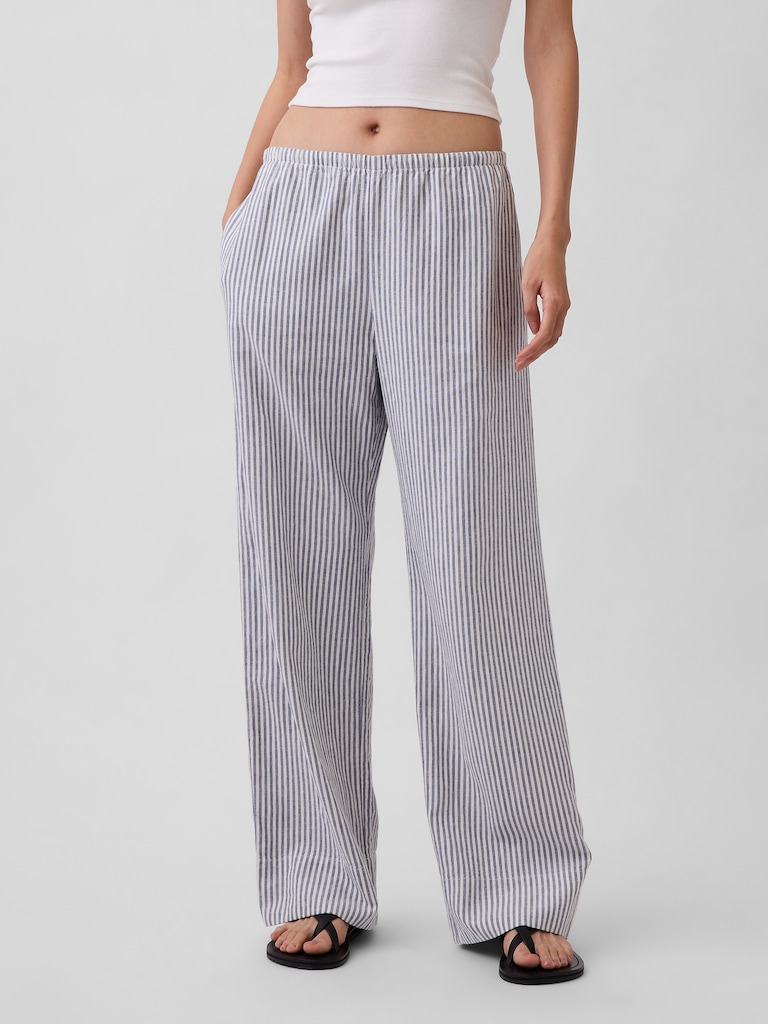 Linen-Blend Relaxed Wide-Leg Pants