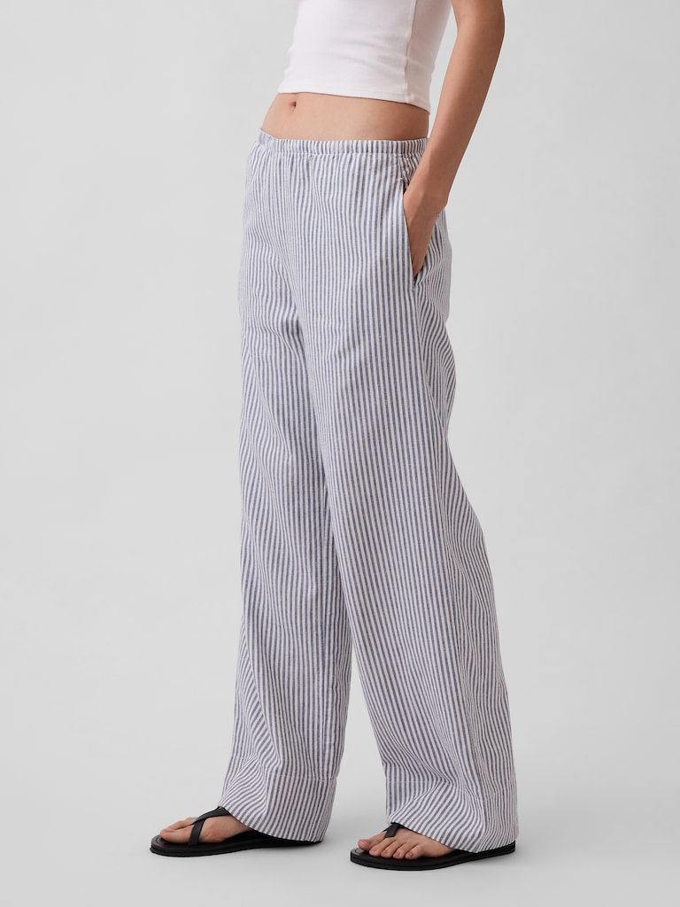 Linen-Blend Relaxed Wide-Leg Pants
