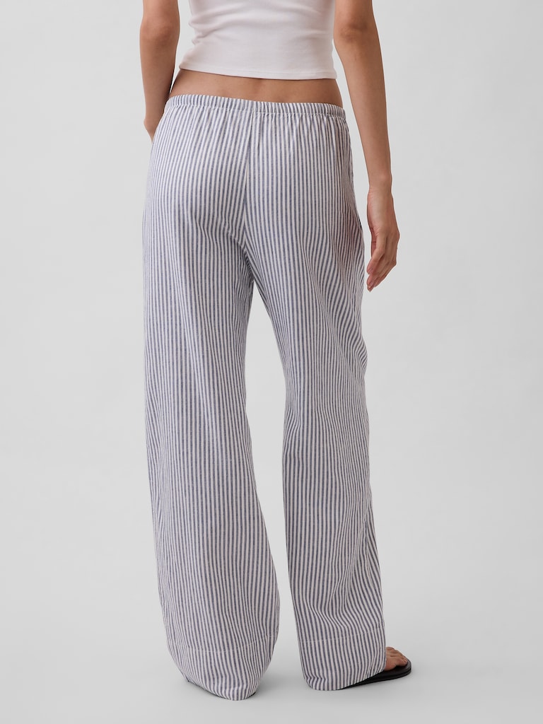 Linen-Blend Relaxed Wide-Leg Pants