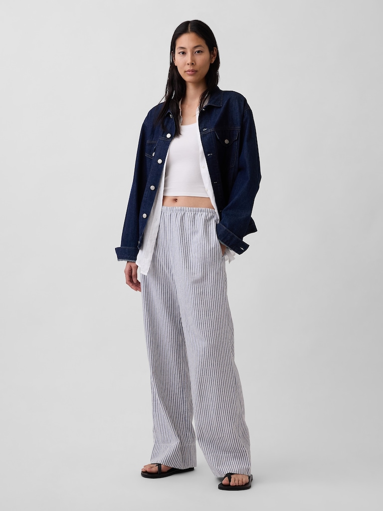 Linen-Blend Relaxed Wide-Leg Pants