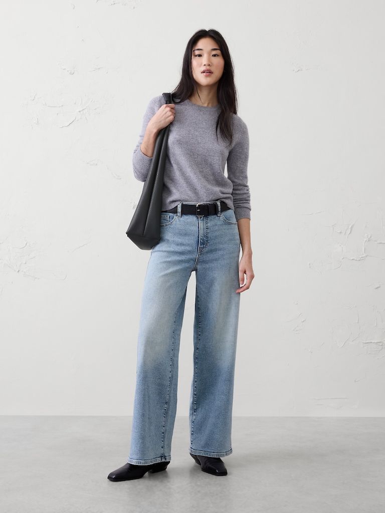 Wide-Leg High-Rise Jean