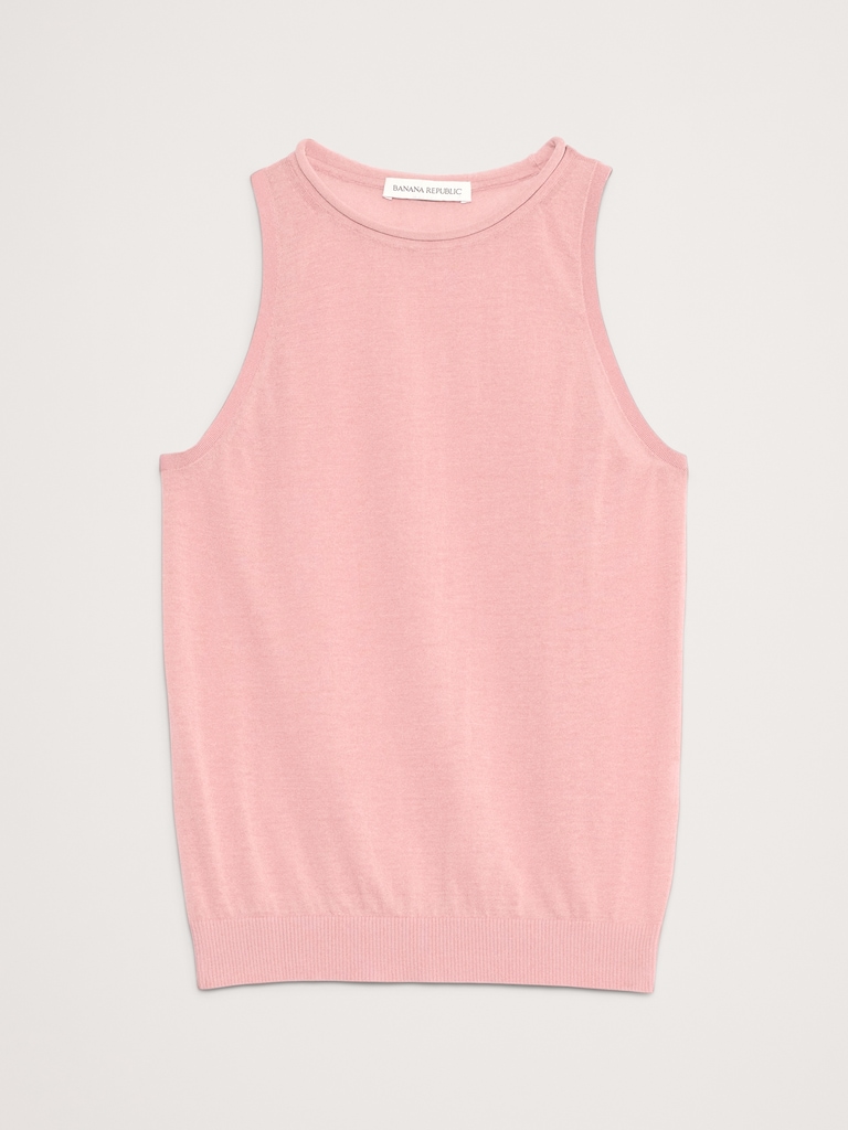 Sheer Ultra-Fine Cotton Sweater Tank