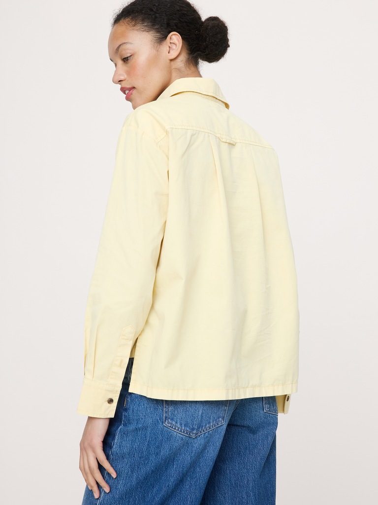 Oversized Cotton Twill Popover Shirt