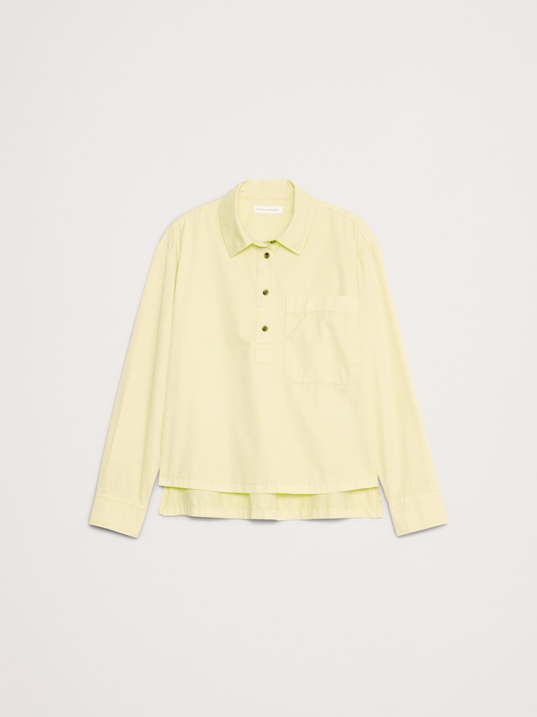 Oversized Cotton Twill Popover Shirt