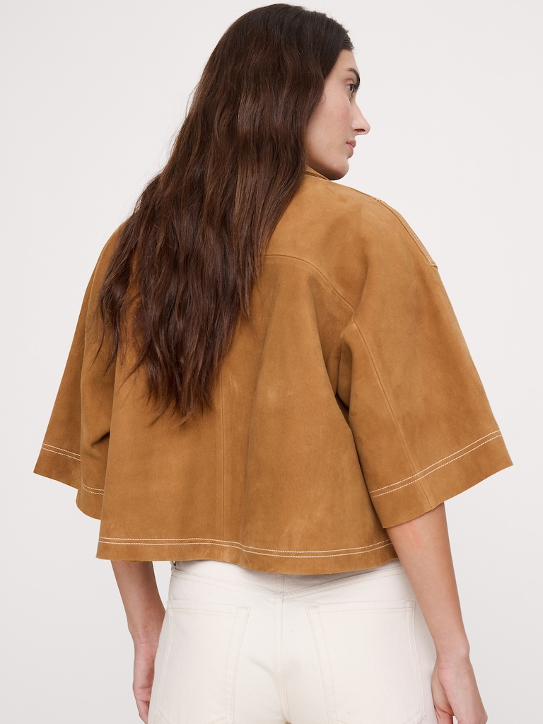 Oversized Short Suede Jacket