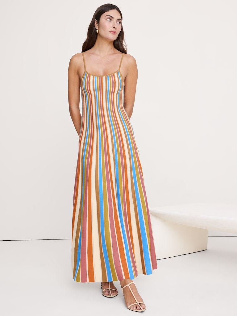 Sculpted Stripe Maxi Dress