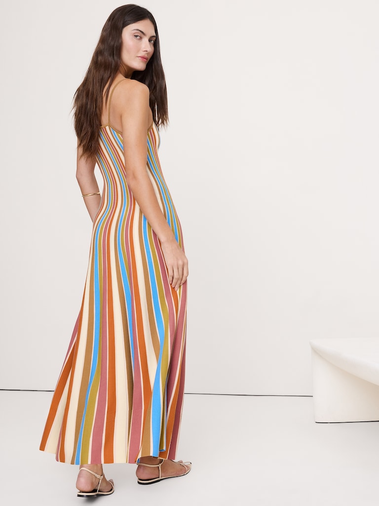 Sculpted Stripe Maxi Dress