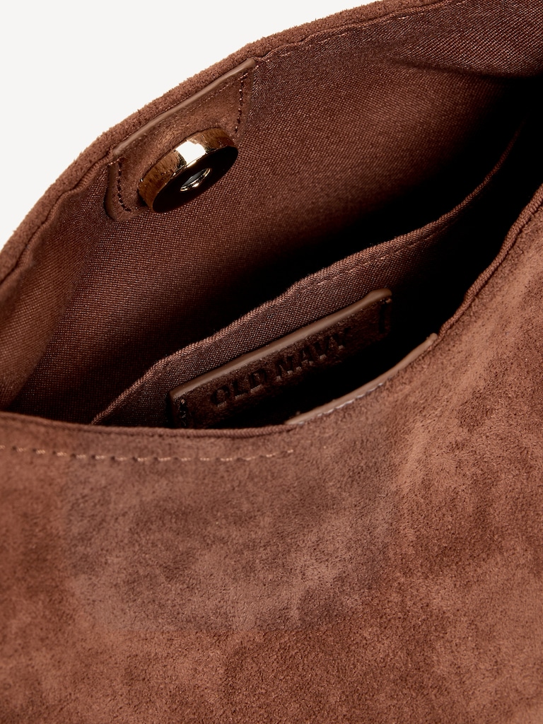 Faux-Suede Mini Hobo Bag