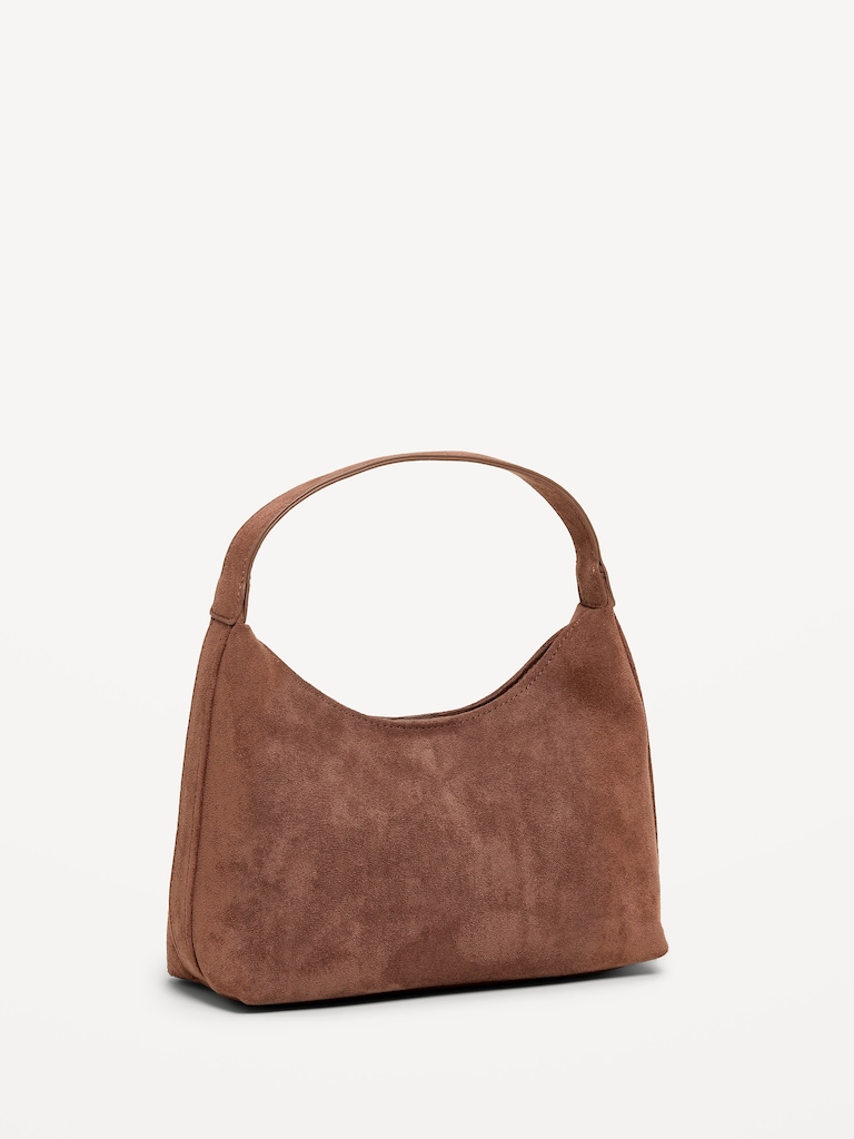 Faux-Suede Mini Hobo Bag