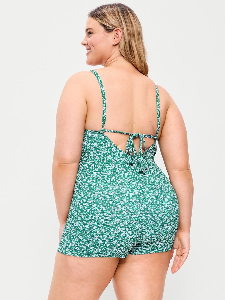 Textured Swim Romper -- 2.5-inch inseam