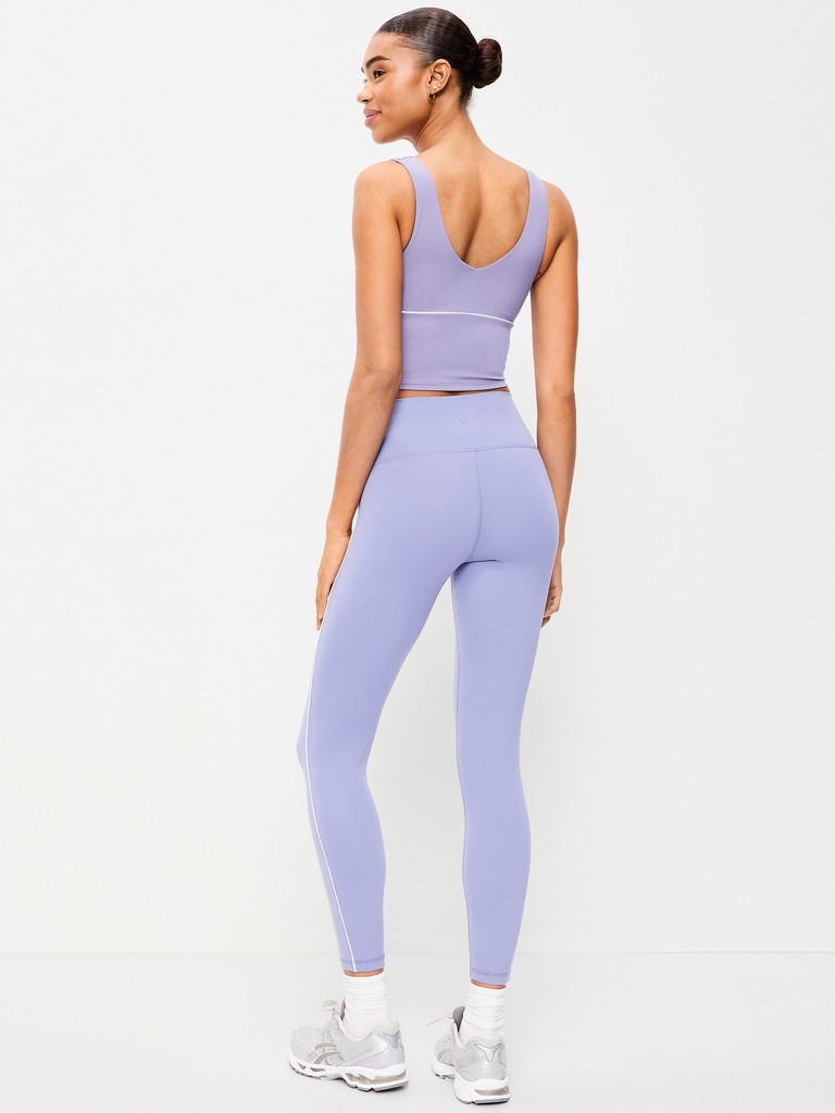 High-Waisted StudioSmooth 7/8 Side-Striped Leggings