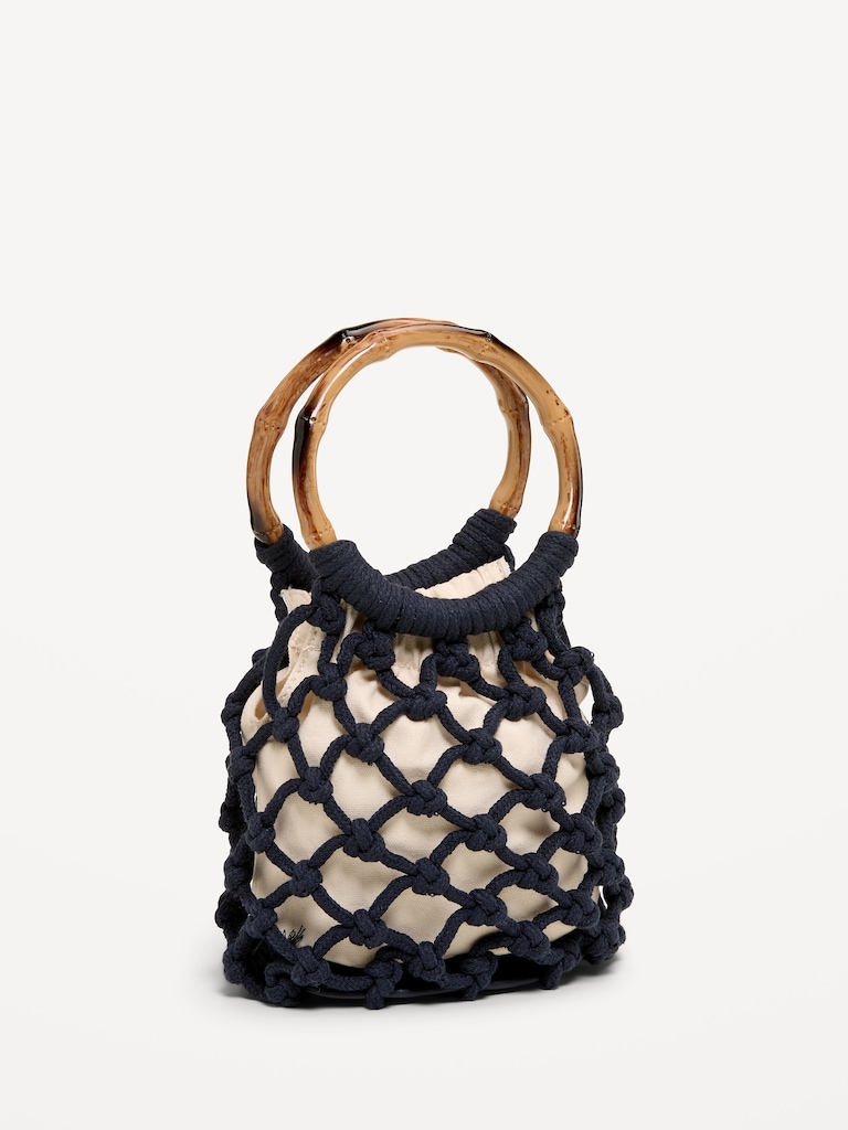 Macrame Ring Handle Bag