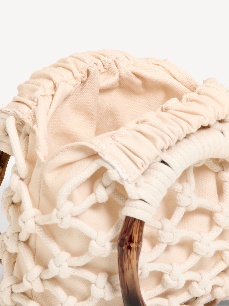 Macrame Ring Handle Bag