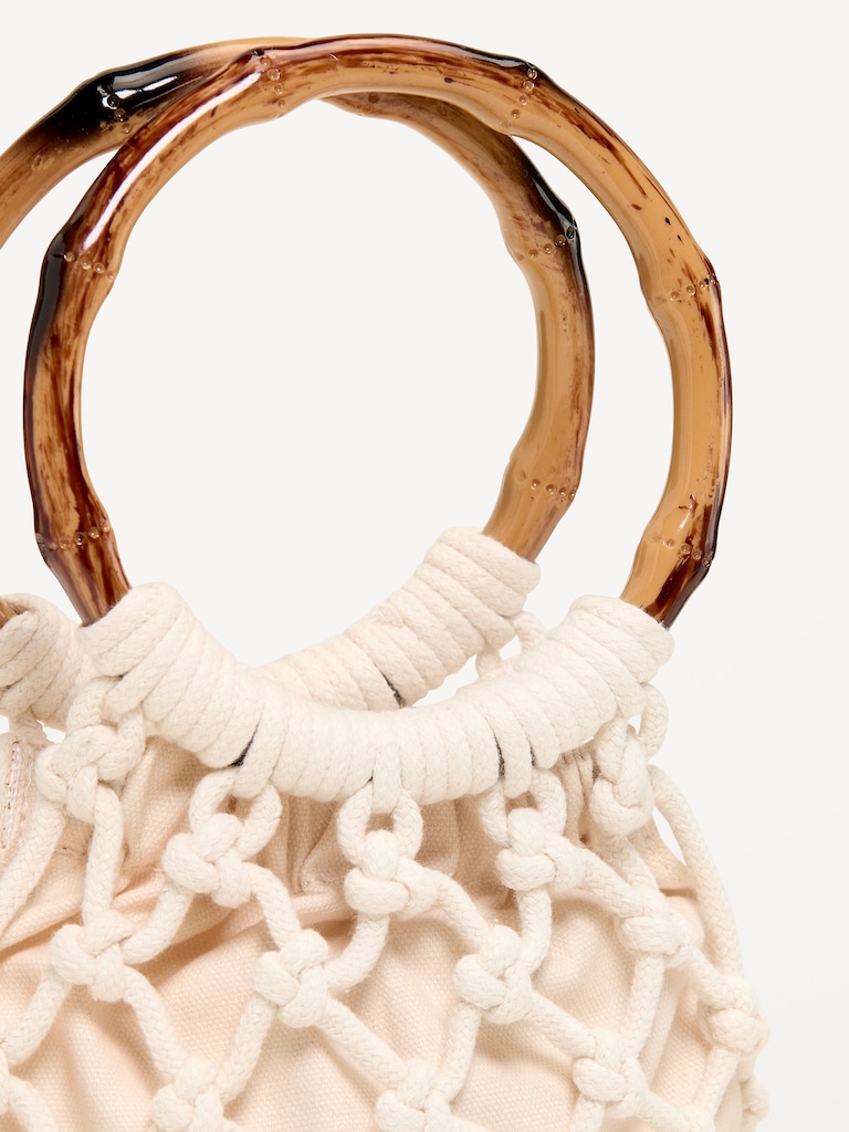 Macrame Ring Handle Bag