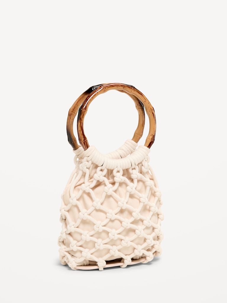 Macrame Ring Handle Bag