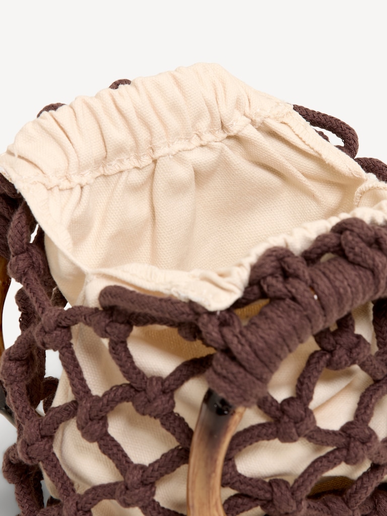 Macrame Ring Handle Bag