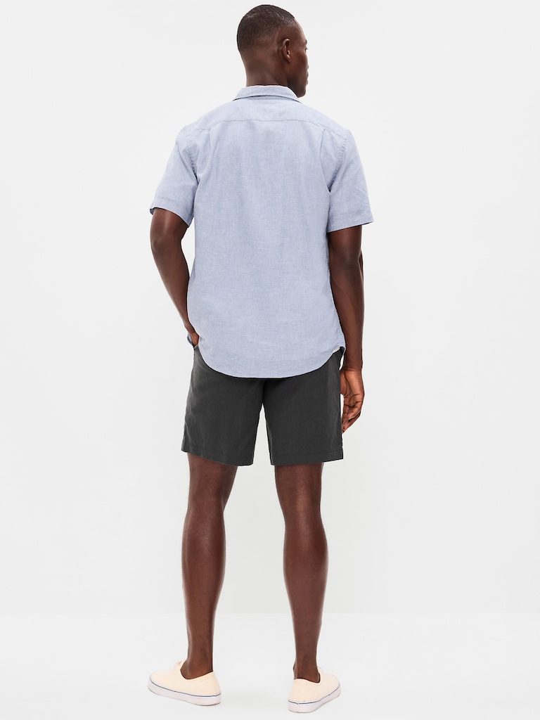 Linen-Blend Jogger Shorts -- 7-inch inseam